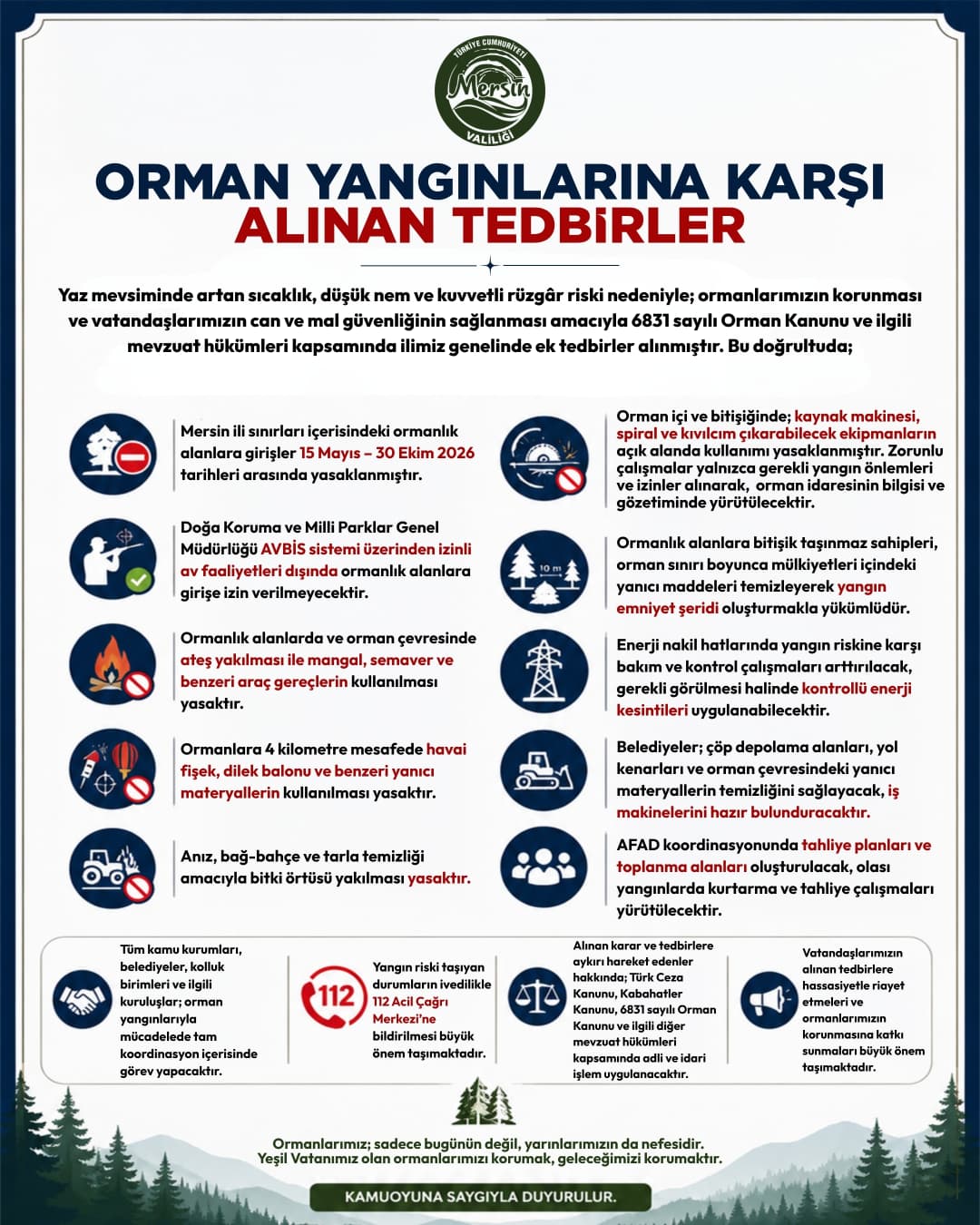 Orman Yangınına Karşı Yasaklar Başladı