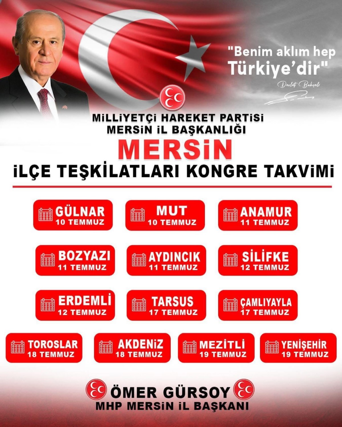 MHP Mersin’de Seçim Başlıyor